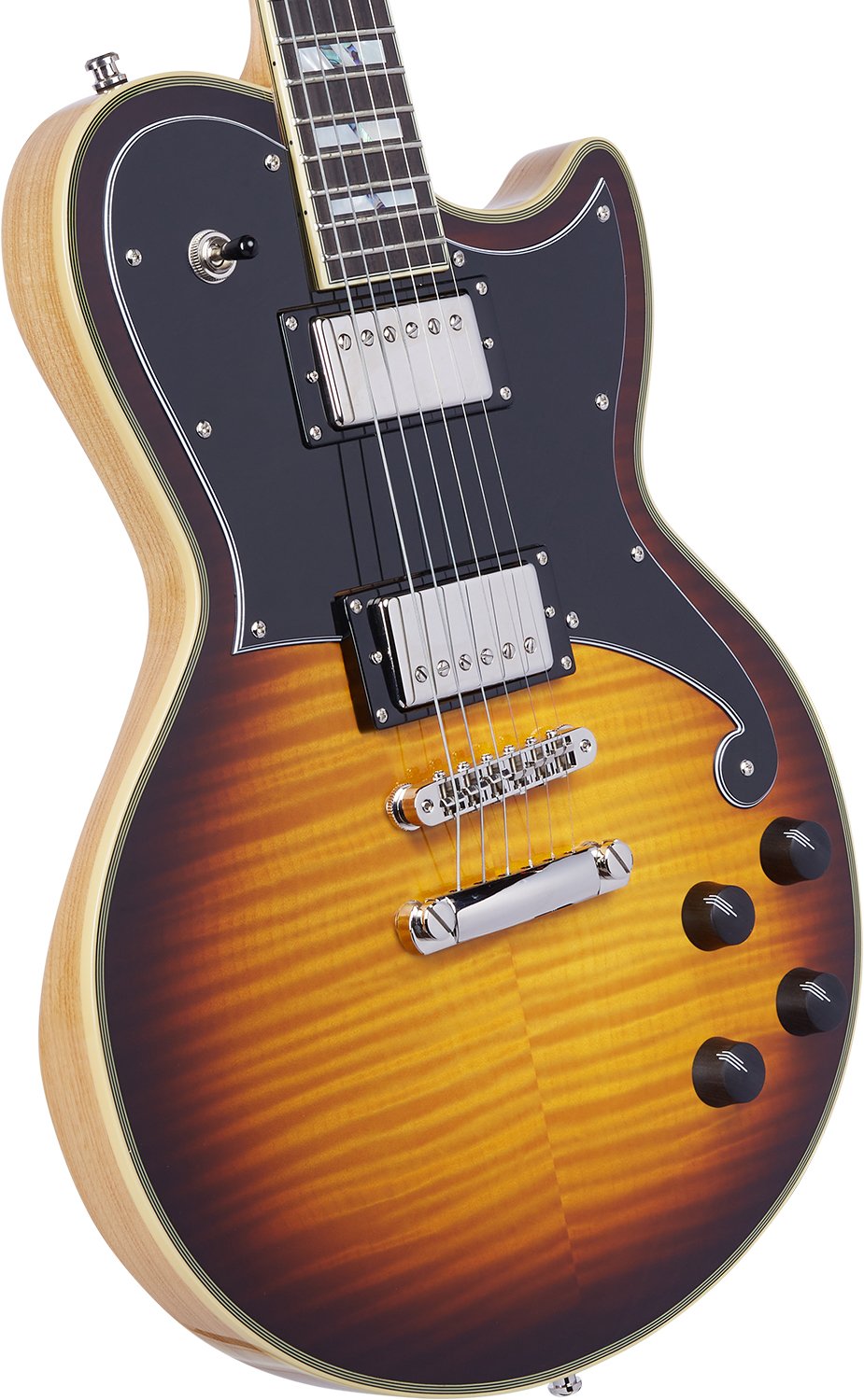 Deluxe Atlantic Vintage Sunburst Top, Natural Back and Sides bodyup